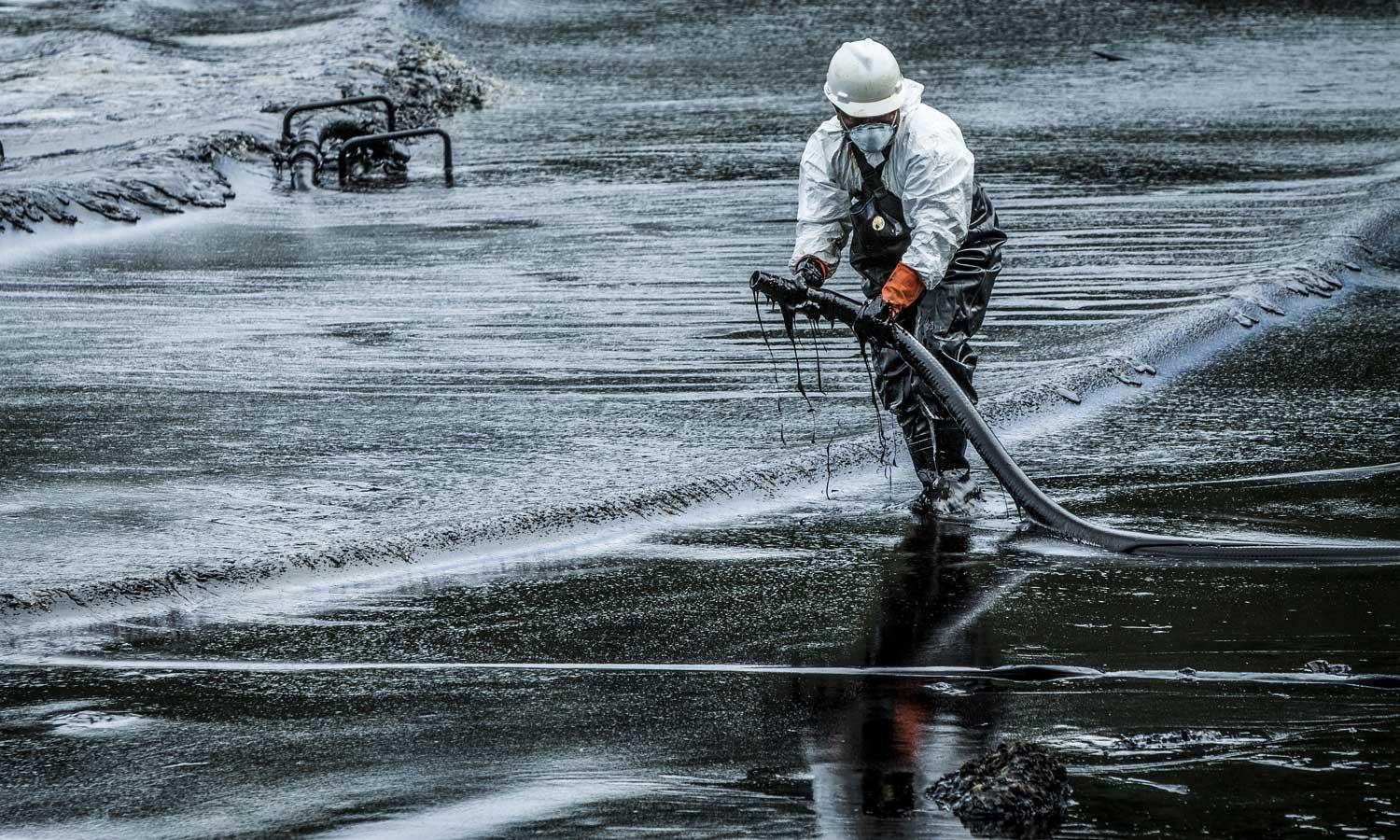 An oil spill