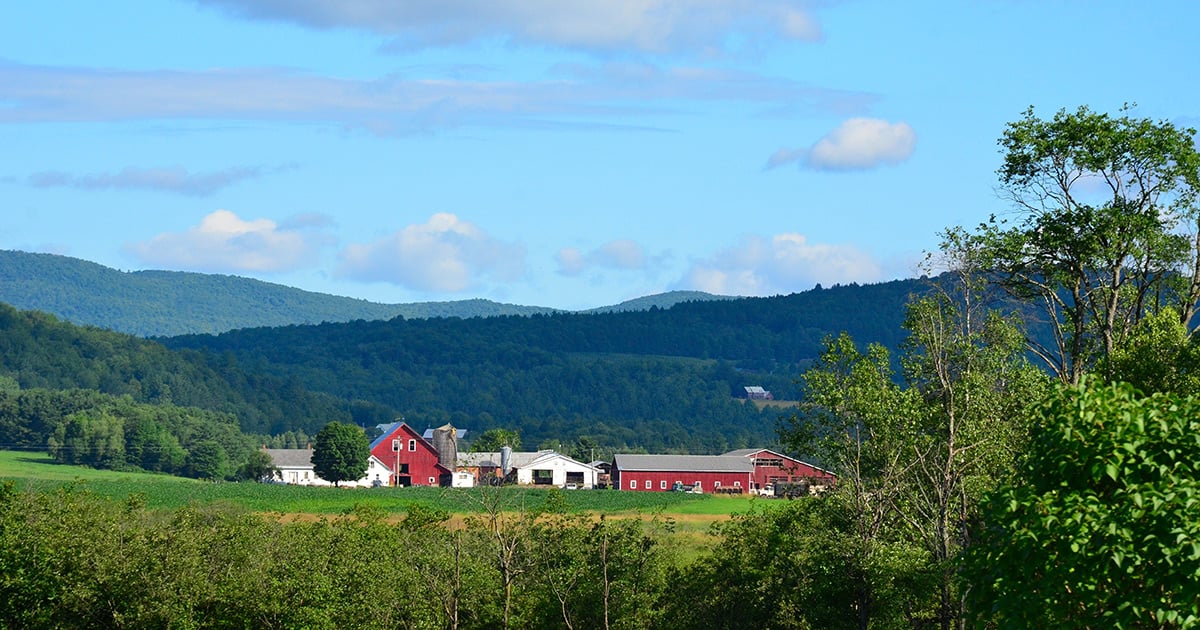 A farm landscape in Vermont