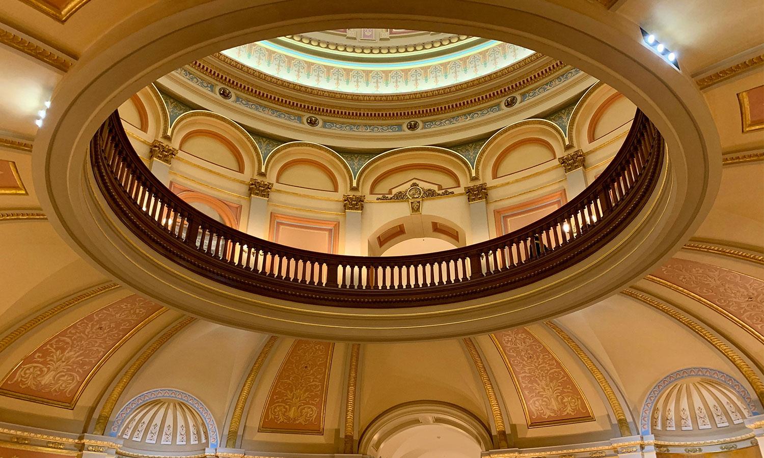 The interior of the capitol dome.