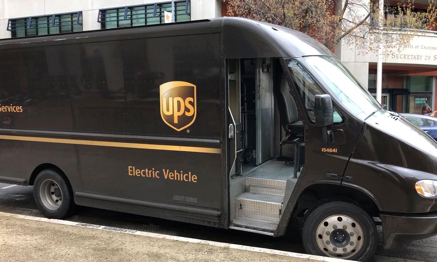 a ups electric delivery truck