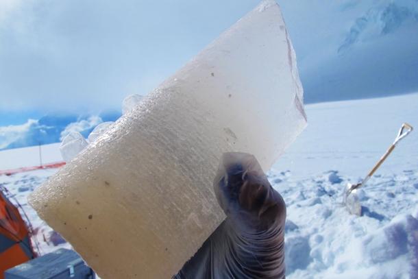 An ice core.