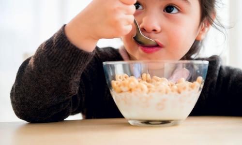 Child eating a bowl of Cheerios