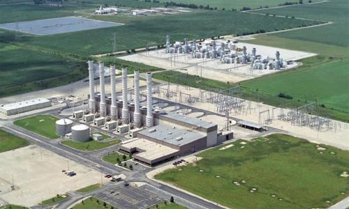 Aerial view of Butler, Ohio natural gas power plant