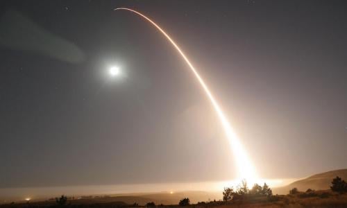 Minuteman III ICBM being launched over the Pacific Ocean