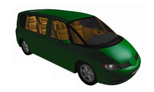 Drawing of UCS Vanguard, a high-fuel-efficiency minivan design