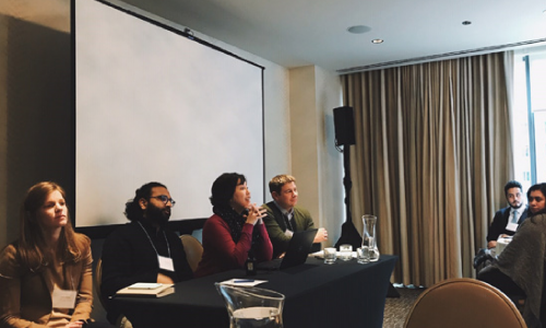 Panelists at a 2019 convening on equitable energy storage policy