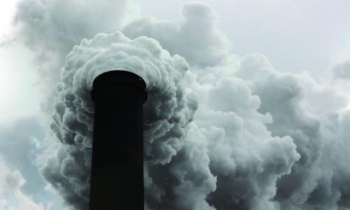 Coal plant smokestack