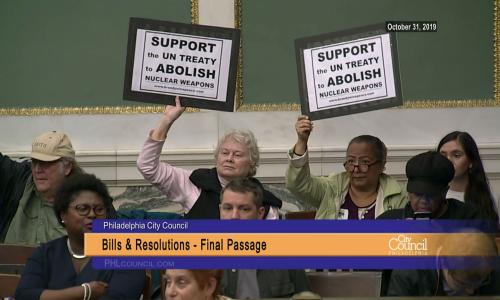 Philadelphia City Council passes a Back from the Brink resolution to abolish nuclear weapons